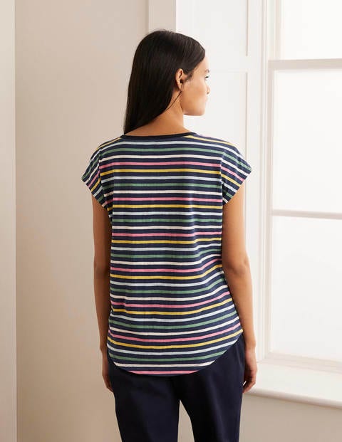 Robyn Jersey Tee - Mariner Pastel Multistripe Robyn Jersey Tee - Mariner Pastel Multistripe