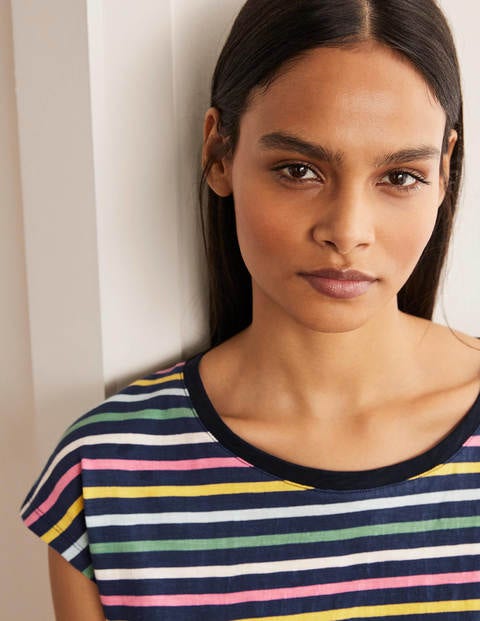 Robyn Jersey Tee - Mariner Pastel Multistripe Robyn Jersey Tee - Mariner Pastel Multistripe