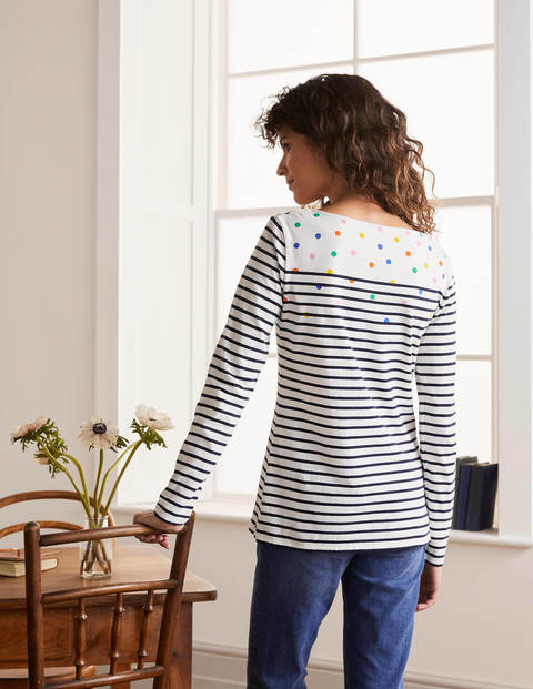Langärmliges Bretonshirt - Bunt, Gestreift/Getupft Langärmliges Bretonshirt - Bunt, Gestreift/Getupft