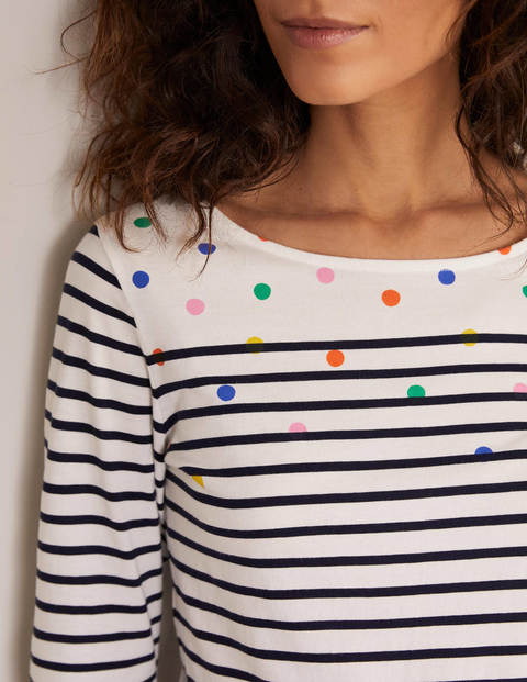 Langärmliges Bretonshirt - Bunt, Gestreift/Getupft Langärmliges Bretonshirt - Bunt, Gestreift/Getupft