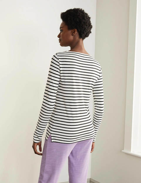 Long Sleeve Breton - Ivory/Black Long Sleeve Breton - Ivory/Black