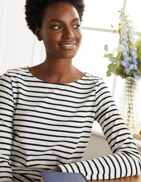 Long Sleeve Breton - Ivory/Black Long Sleeve Breton - Ivory/Black