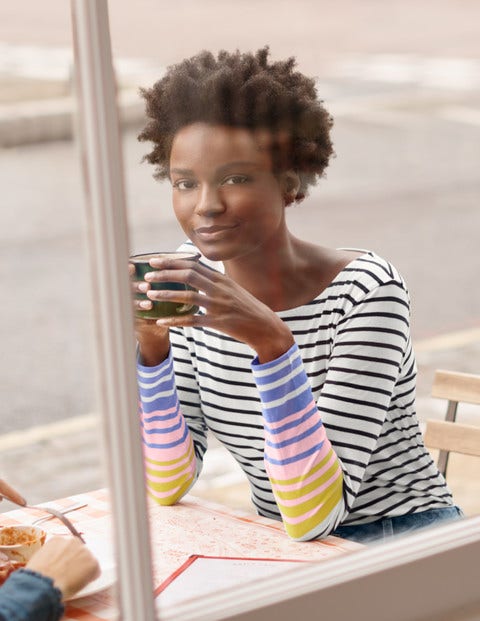 Long Sleeve Breton - Spring Blossom and Gulf Blue Long Sleeve Breton - Spring Blossom and Gulf Blue