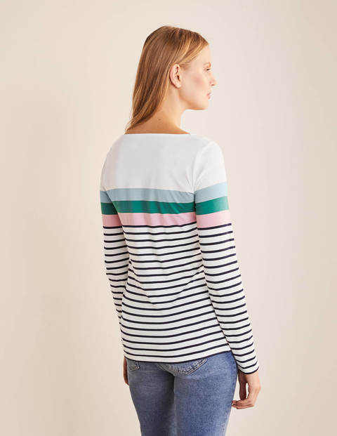 Long Sleeve Breton - Ice Blue/ Soft Peony Long Sleeve Breton - Ice Blue/ Soft Peony