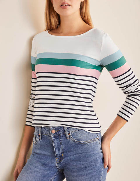 Long Sleeve Breton - Ice Blue/ Soft Peony Long Sleeve Breton - Ice Blue/ Soft Peony