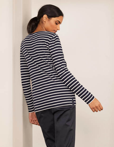 Langärmliges Bretonshirt - Navy/Naturweiß Langärmliges Bretonshirt - Navy/Naturweiß