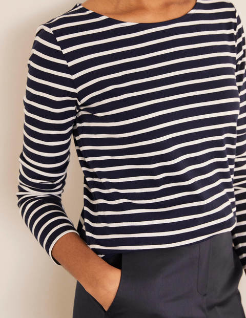 Langärmliges Bretonshirt - Navy/Naturweiß Langärmliges Bretonshirt - Navy/Naturweiß