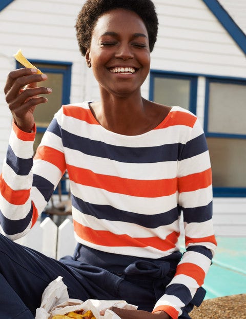 Long Sleeve Breton - Cherry Red/ Navy Long Sleeve Breton - Cherry Red/ Navy