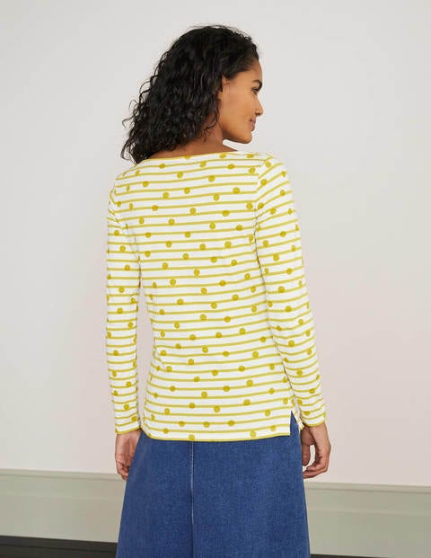 Long Sleeve Breton - Ivory/ Chartreuse Long Sleeve Breton - Ivory/ Chartreuse