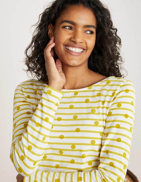 Long Sleeve Breton - Ivory/ Chartreuse Long Sleeve Breton - Ivory/ Chartreuse