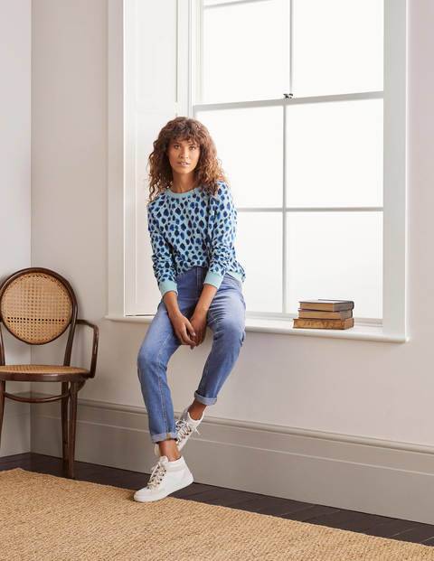 Das Sweatshirt - Eisblau, Leopardenmuster Das Sweatshirt - Eisblau, Leopardenmuster