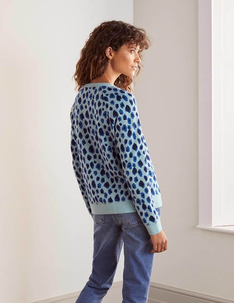 Das Sweatshirt - Eisblau, Leopardenmuster Das Sweatshirt - Eisblau, Leopardenmuster