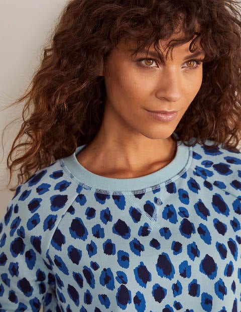 Das Sweatshirt - Eisblau, Leopardenmuster Das Sweatshirt - Eisblau, Leopardenmuster