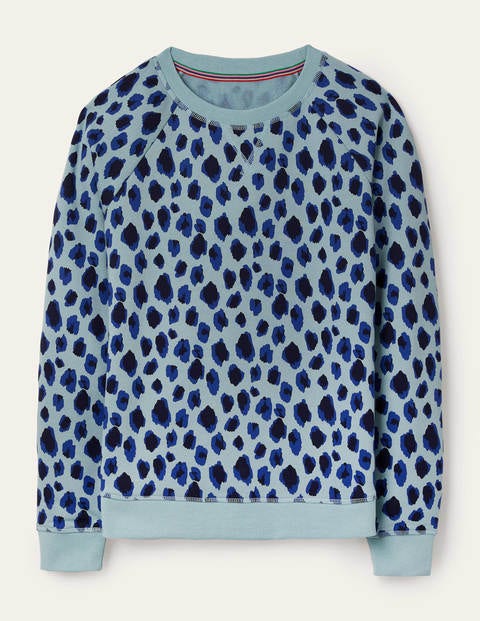 Das Sweatshirt - Eisblau, Leopardenmuster Das Sweatshirt - Eisblau, Leopardenmuster