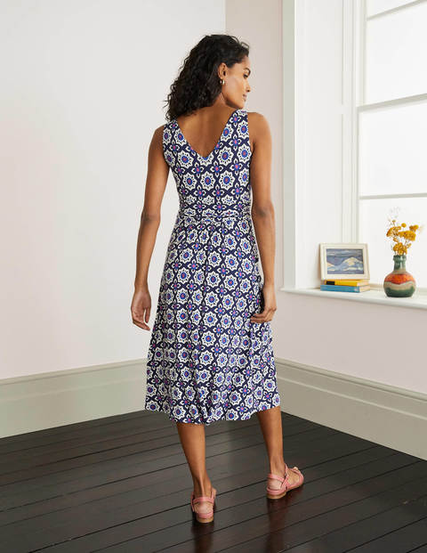 Effie Jersey Dress - Mariner Blue, Mosaic Stamp Effie Jersey Dress - Mariner Blue, Mosaic Stamp