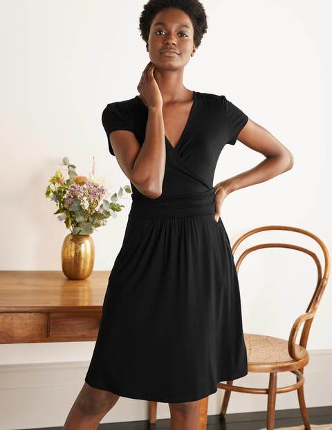 Lola Black Jersey Wrap Dress - Black ...