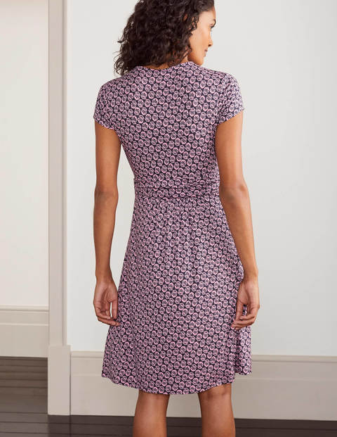 Lola Jersey Dress - Asphalt, Berry Bloom Lola Jersey Dress - Asphalt, Berry Bloom