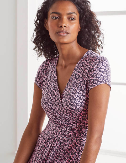 Lola Jersey Dress - Asphalt, Berry Bloom Lola Jersey Dress - Asphalt, Berry Bloom