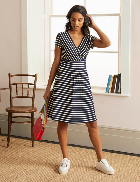 Lola Jerseykleid - Navy/Naturweiß Lola Jerseykleid - Navy/Naturweiß