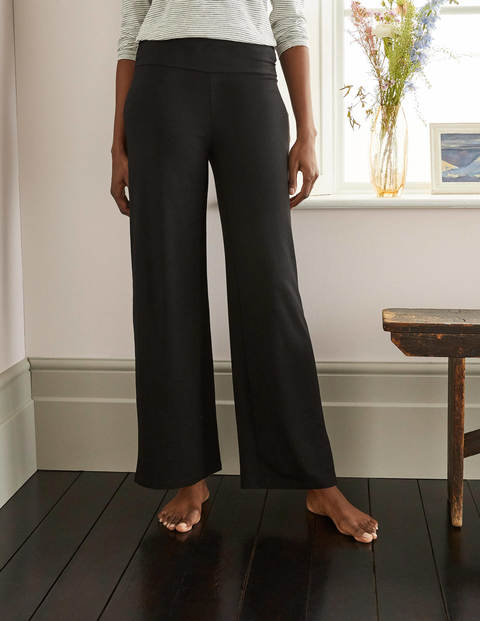 Wide Leg Jersey Trousers - Black Wide Leg Jersey Trousers - Black