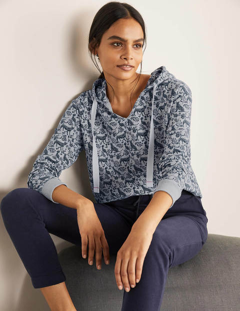 Jersey Lounge Hoodie - Grey Marl, Daydream Mono Jersey Lounge Hoodie - Grey Marl, Daydream Mono