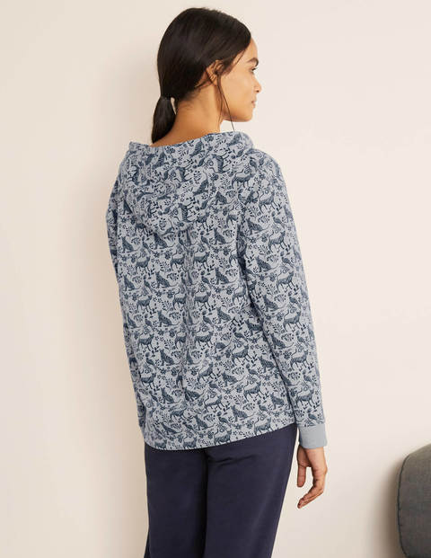 Jersey Lounge Hoodie - Grey Marl, Daydream Mono Jersey Lounge Hoodie - Grey Marl, Daydream Mono