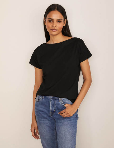 Supersoft Slash Neck Tee - Black Supersoft Slash Neck Tee - Black