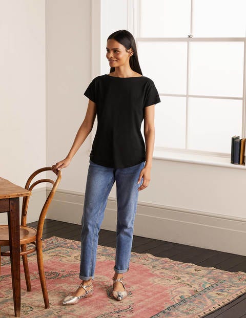 Supersoft Slash Neck Tee - Black Supersoft Slash Neck Tee - Black