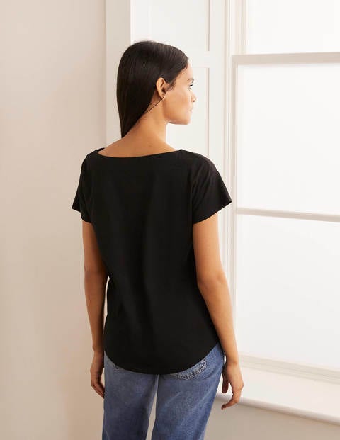 Supersoft Slash Neck Tee - Black Supersoft Slash Neck Tee - Black