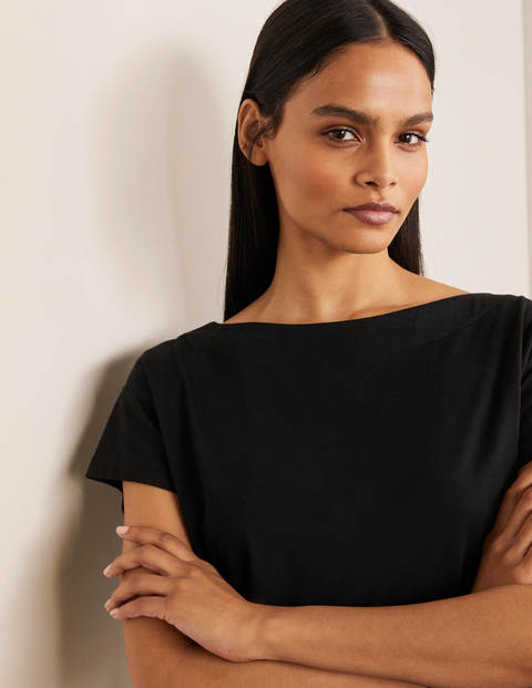 Supersoft Slash Neck Tee - Black Supersoft Slash Neck Tee - Black