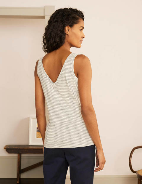 The Cotton Vest - Ivory/Navy The Cotton Vest - Ivory/Navy