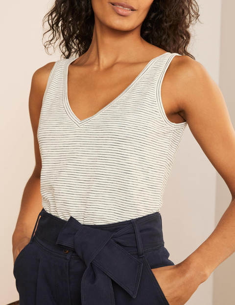 The Cotton Vest - Ivory/Navy The Cotton Vest - Ivory/Navy