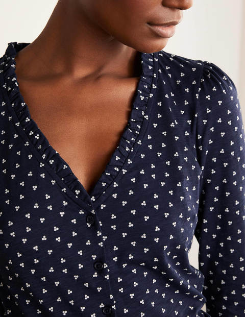 Freya Jerseyshirt - Navy, Dreifach-Tupfen Freya Jerseyshirt - Navy, Dreifach-Tupfen