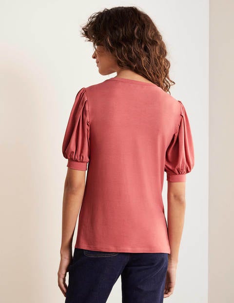 Holly Jerseyshirt mit Puffärmeln - Staubrot Holly Jerseyshirt mit Puffärmeln - Staubrot