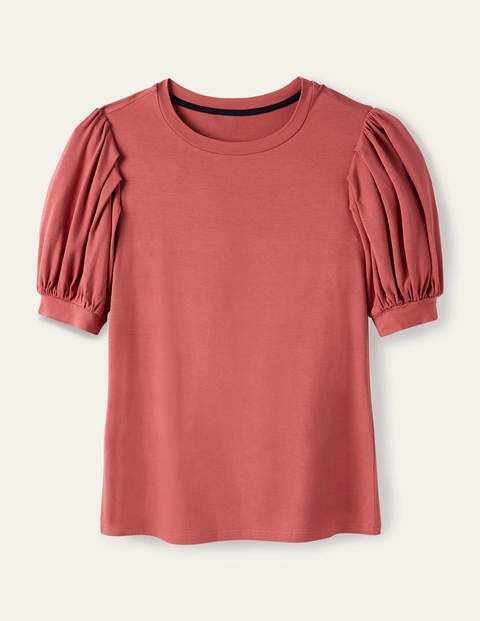 Holly Jerseyshirt mit Puffärmeln - Staubrot Holly Jerseyshirt mit Puffärmeln - Staubrot