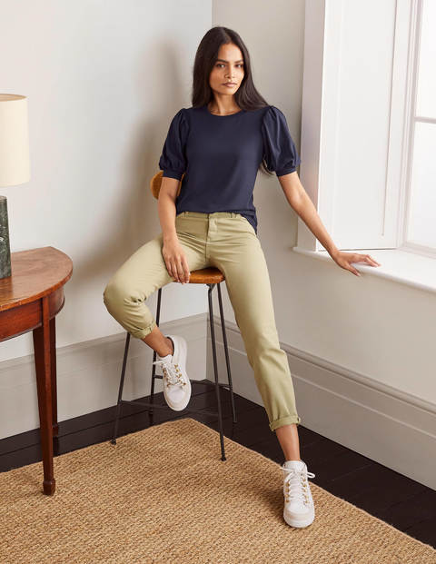 Holly Puff Sleeve Jersey Top - Navy Holly Puff Sleeve Jersey Top - Navy