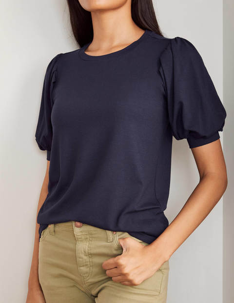 Holly Puff Sleeve Jersey Top - Navy Holly Puff Sleeve Jersey Top - Navy