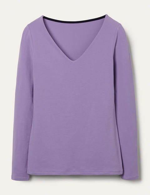 Double Layer V-neck Top - Cool Violet Double Layer V-neck Top - Cool Violet