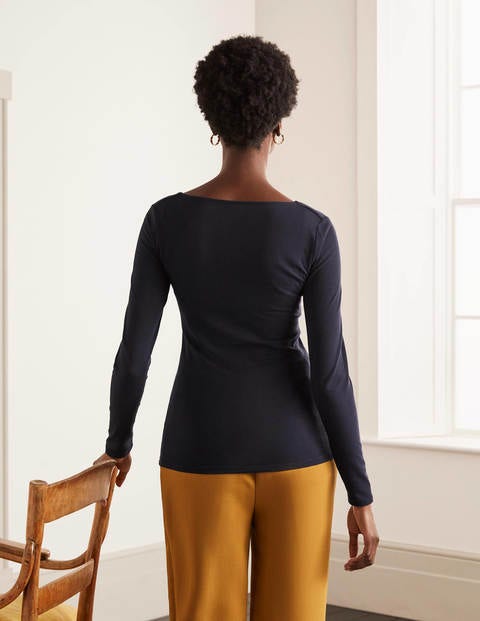 Double Layer V-neck Top - Navy Double Layer V-neck Top - Navy
