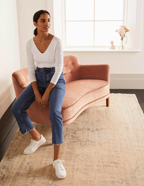 Double Layer V-neck Top - White Double Layer V-neck Top - White