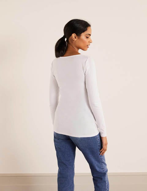 Double Layer V-neck Top - White Double Layer V-neck Top - White
