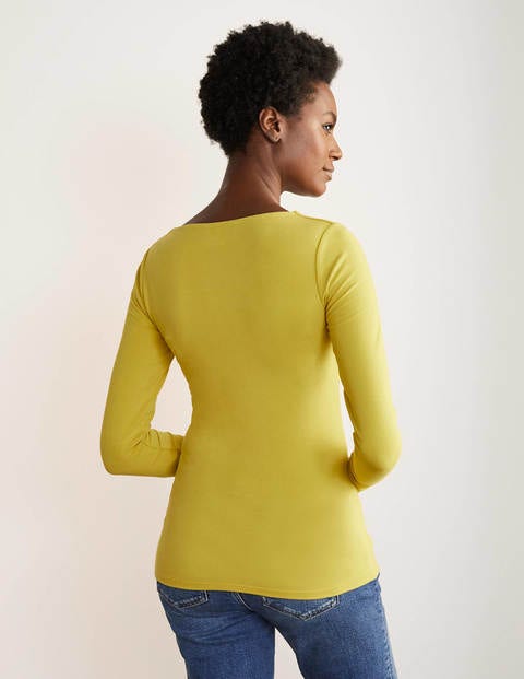 Double Layer V-neck Top - Chartreuse Double Layer V-neck Top - Chartreuse