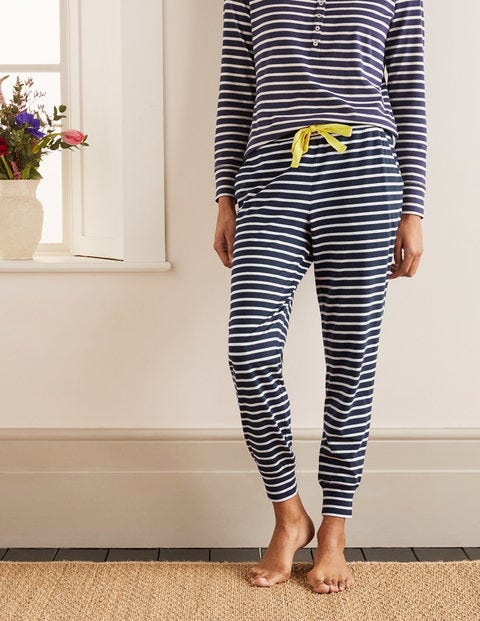 Alba Jersey-Schlafanzughose - Navy/Naturweiß, Gestreift Alba Jersey-Schlafanzughose - Navy/Naturweiß, Gestreift