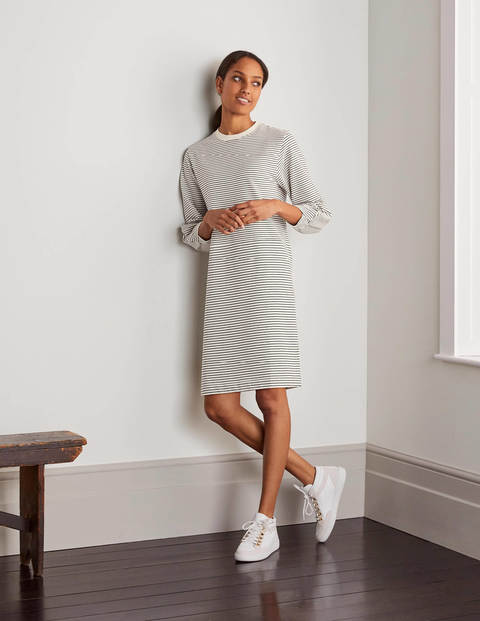Verity Sweatshirt Dress - Ivory/Navy Verity Sweatshirt Dress - Ivory/Navy