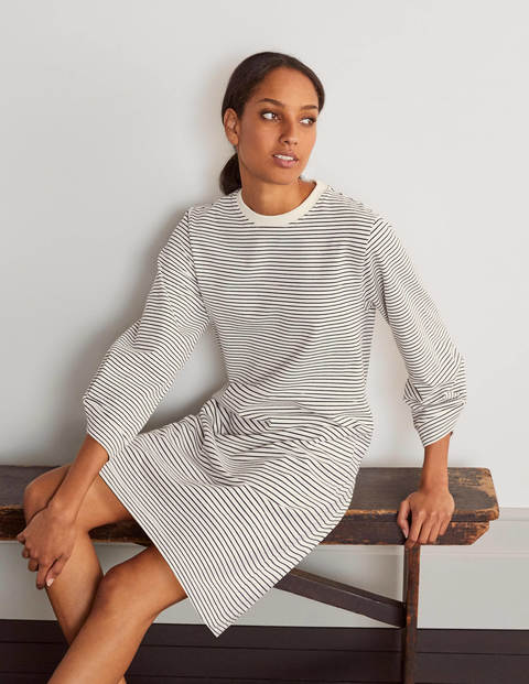 Verity Sweatshirt Dress - Ivory/Navy Verity Sweatshirt Dress - Ivory/Navy