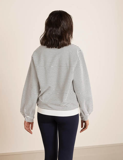 Verity Sweatshirt - Navy, Ivory, Skinny Stripe Verity Sweatshirt - Navy, Ivory, Skinny Stripe