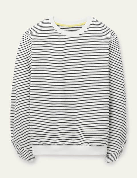 Verity Sweatshirt - Navy, Ivory, Skinny Stripe Verity Sweatshirt - Navy, Ivory, Skinny Stripe
