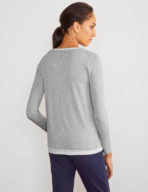Tara Double Layer Top - Grey Marl Tara Double Layer Top - Grey Marl