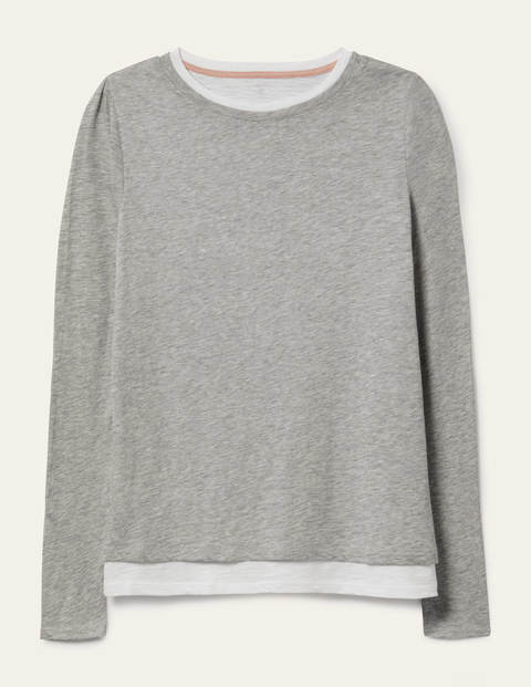 Ruth Double Layer Top - Grey Marl Ruth Double Layer Top - Grey Marl