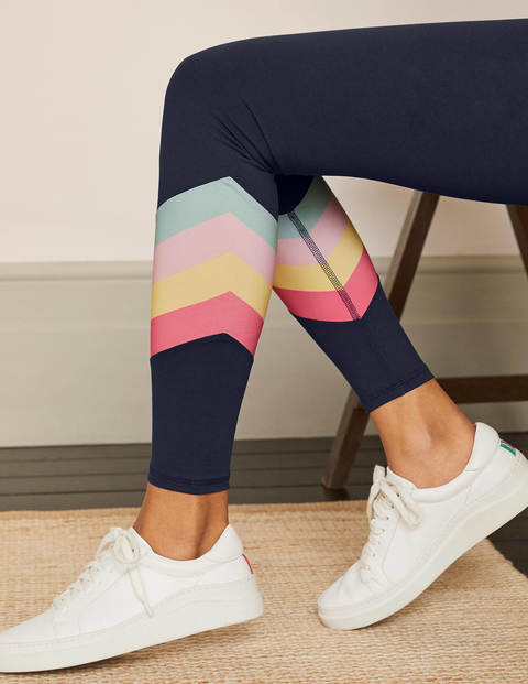 Jessica Active Leggings - Navy Rainbow Stripe Jessica Active Leggings - Navy Rainbow Stripe